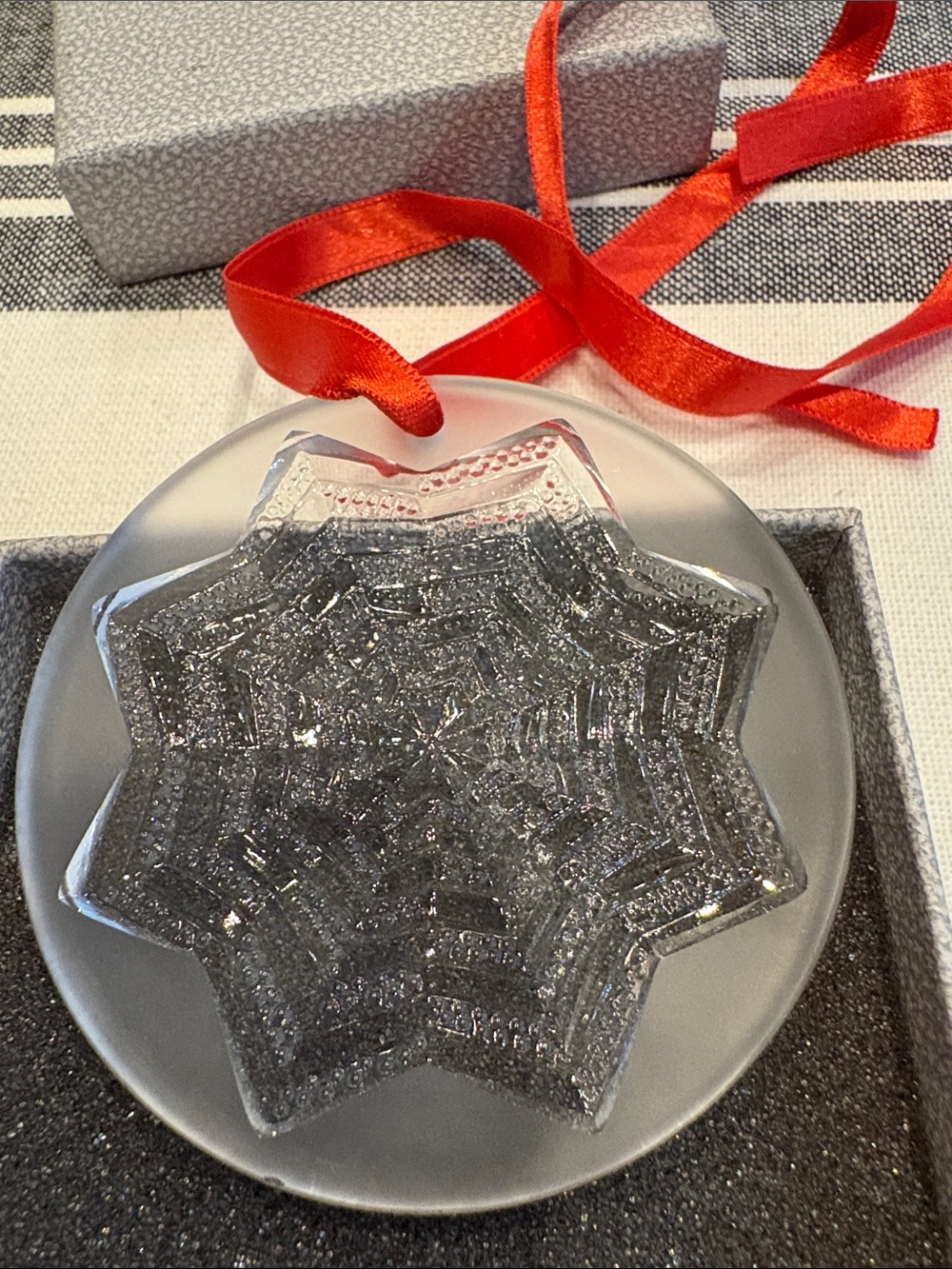 Lalique Crystal Star Ornament.
